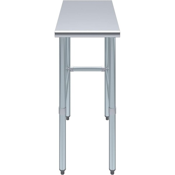 30 In. X 15 In. Open Base Stainless Steel Metal Table